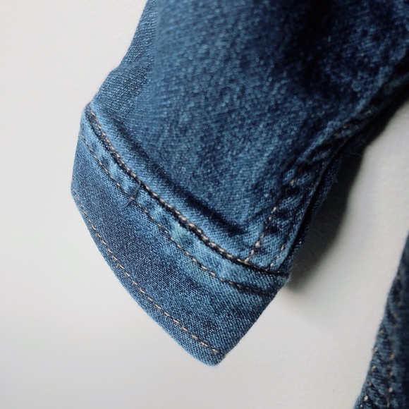 GAP Jean denim dark wash shirt shacket 12-18m baby shirt unisex stretchy - Picture 7 of 10